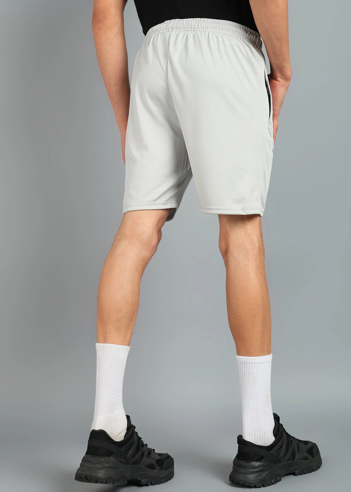 LEEMAK Men’s Regular Fit Sports Shorts with 2 Zipper Pockets